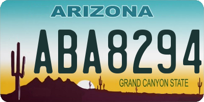 AZ license plate ABA8294