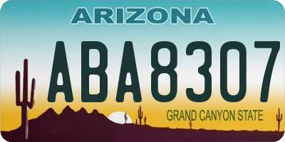 AZ license plate ABA8307