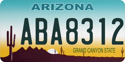 AZ license plate ABA8312