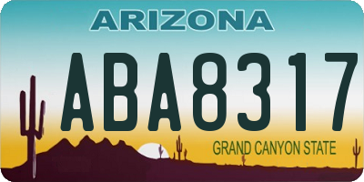 AZ license plate ABA8317