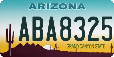 AZ license plate ABA8325