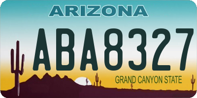 AZ license plate ABA8327