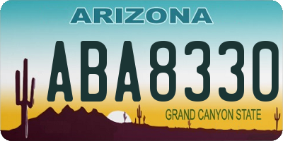 AZ license plate ABA8330