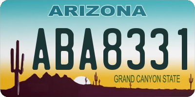 AZ license plate ABA8331