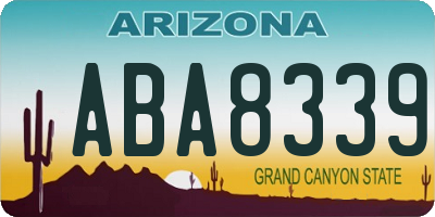 AZ license plate ABA8339
