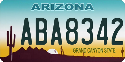 AZ license plate ABA8342