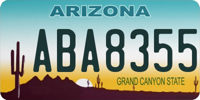 AZ license plate ABA8355