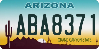 AZ license plate ABA8371