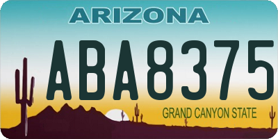 AZ license plate ABA8375