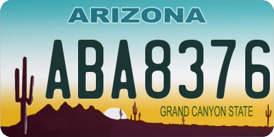 AZ license plate ABA8376