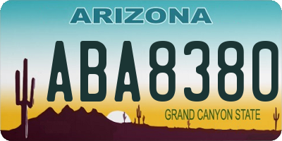 AZ license plate ABA8380
