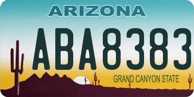 AZ license plate ABA8383