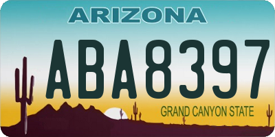 AZ license plate ABA8397