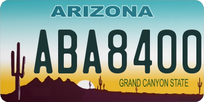 AZ license plate ABA8400