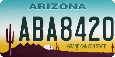 AZ license plate ABA8420