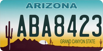 AZ license plate ABA8423