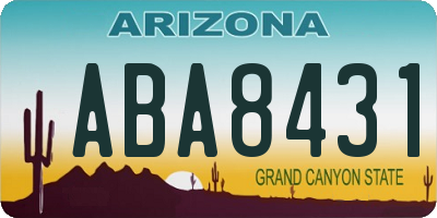 AZ license plate ABA8431
