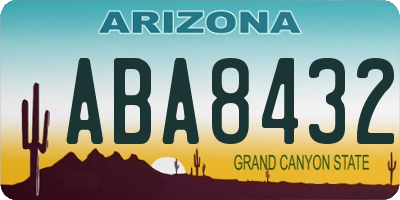 AZ license plate ABA8432