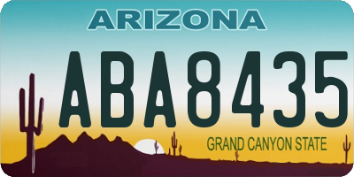 AZ license plate ABA8435
