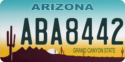 AZ license plate ABA8442