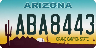 AZ license plate ABA8443
