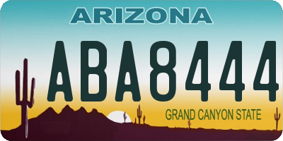 AZ license plate ABA8444