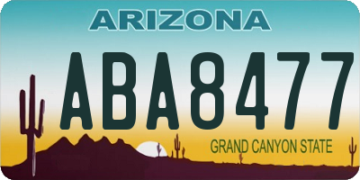 AZ license plate ABA8477
