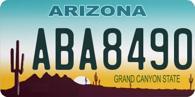 AZ license plate ABA8490