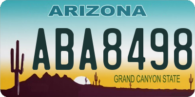 AZ license plate ABA8498