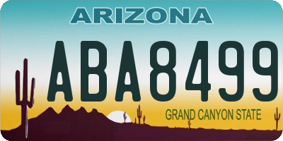 AZ license plate ABA8499