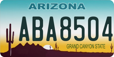 AZ license plate ABA8504