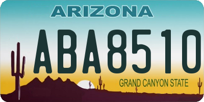 AZ license plate ABA8510