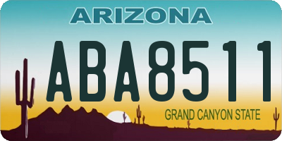 AZ license plate ABA8511