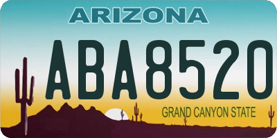 AZ license plate ABA8520