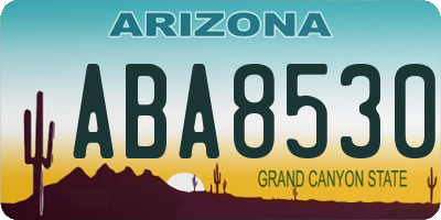 AZ license plate ABA8530