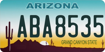 AZ license plate ABA8535
