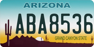 AZ license plate ABA8536