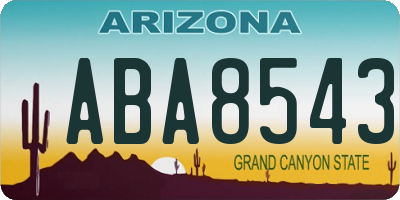 AZ license plate ABA8543