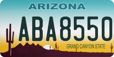 AZ license plate ABA8550