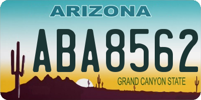 AZ license plate ABA8562