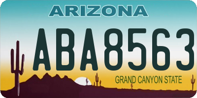 AZ license plate ABA8563