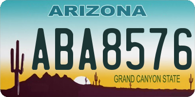 AZ license plate ABA8576