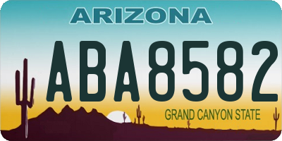 AZ license plate ABA8582