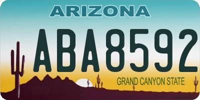 AZ license plate ABA8592