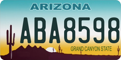 AZ license plate ABA8598