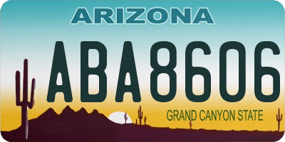 AZ license plate ABA8606