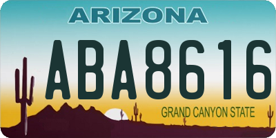 AZ license plate ABA8616