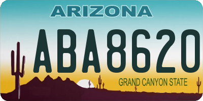 AZ license plate ABA8620