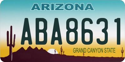 AZ license plate ABA8631