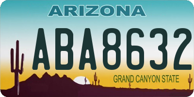 AZ license plate ABA8632